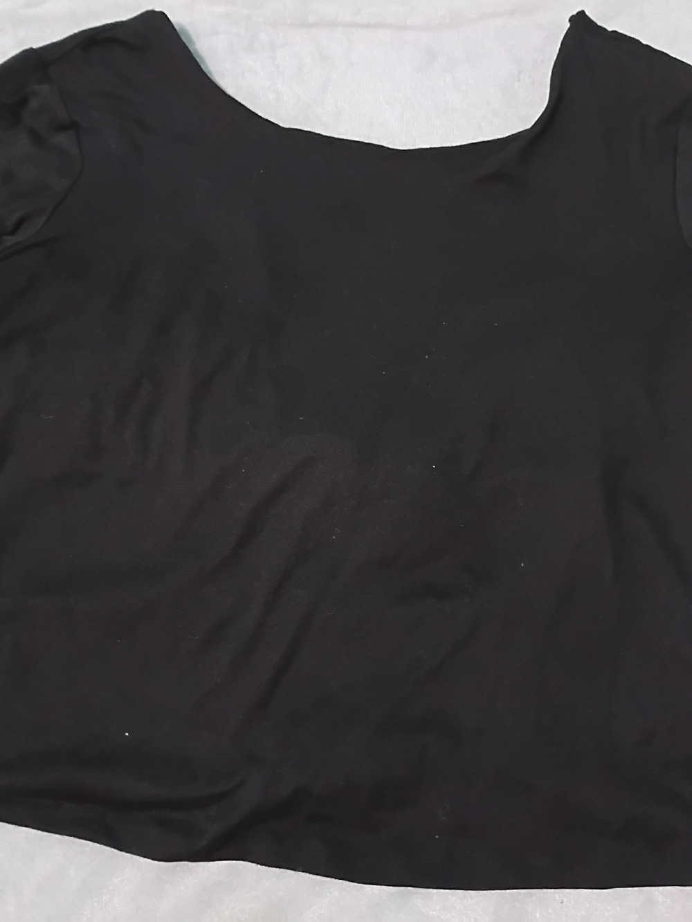 Women's Black Crop Top with Scoop Neck